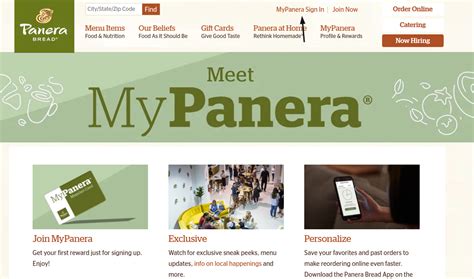 mypanera login in.